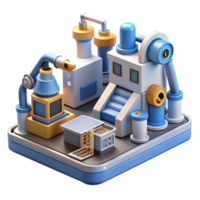 stunning creative A futuristic factory with automated robots working on assembly lines, industrial design style detailed png