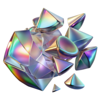magnificent modern Shattered fragments of glass, reflecting iridescent light, creating a sense of fragility and beauty, with a high contrast, dramatic lighting high resolution png