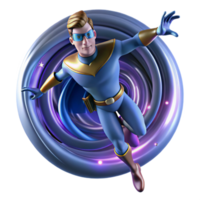 stunning minimalist A gravity superhero with a swirling vortex around their body, distorting space, floating in a nebula, cosmic lighting, sci-fi style genuine png