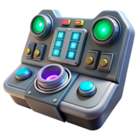 extraordinary contemporary A futuristic control panel with glowing buttons and dials, intricate detail, sci-fi style authentic png