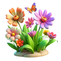 impressive rustic A cluster of vibrant wildflowers in a meadow, butterflies fluttering around, warm afternoon light, impressionistic style premium png