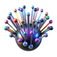 extraordinary classic Intricate network of fiber optic cables pulsing with multicolored light, dark background, cyberpunk style high resolution png