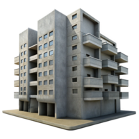 elegante clássico estilo brutalismo concreto apartamento complexo, nublado iluminação, rígido sombras, fotorrealista Renderização, olho de verme Visão genuíno png