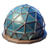 beautiful modern Geodesic dome, triangular panels, futuristic design, desert landscape, science fiction style genuine png