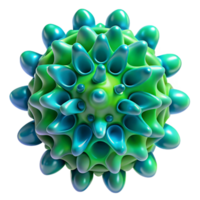 vibrant contemporary An intricate, fractal pattern resembling a microscopic organism, in shades of green and blue, illuminated by a bright, microscopic light. Style Bio-Art 4K png