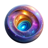 beautiful abstract A mystical portal swirling with galaxies and nebulae, radiating an ethereal, multi-colored light. Cosmic art style professional png