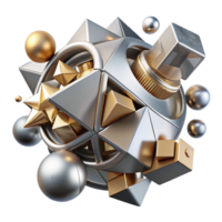 wonderful creative Kinetic architecture, moving parts, dynamic composition, metallic materials, futuristic design, high quality png