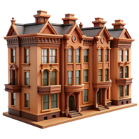 wonderful artistic A row of brownstone buildings with intricate architectural details. Architectural style, natural lighting 4K png