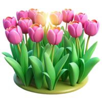 wonderful minimalist A field of tulips in full bloom, bright, spring light, cheerful, vibrant style 4K png