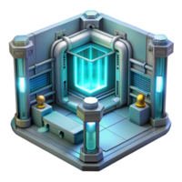 impressive rustic A futuristic prison cell with energy barriers and holographic surveillance, cold and sterile, dystopian style professional png