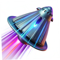 impressive artistic A spaceship warping through hyperspace, streaks of light and color trailing behind, lit by a bright white light, futuristic style 4K png