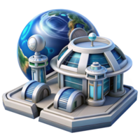 elegant rustic Sci-fi space station, modular design, docking bays, earth in the background remove background, futuristic architecture, 8k, professional png