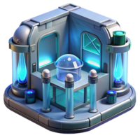 elegant minimalist A futuristic prison cell with energy barriers and holographic surveillance, cold and sterile, dystopian style authentic png