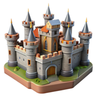 stunning abstract Medieval castle, stone walls, fortified towers, dramatic lighting, historical setting detailed png