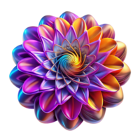 wonderful modern A digital rendering of a fractal flame, with intricate details and vibrant colors, illuminated by a pulsating light source. Psychedelic style high resolution png