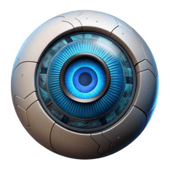 dramático criativo uma fechar-se do uma do ciborgue olho, intrincado circuitos e brilhando íris, dramático iluminação, biomecânico estilo detalhado png