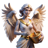 wonderful classic A graceful harpy with the head of a woman and body of a bird, clutching a stolen treasure, Baroque style, dramatic lighting professional png
