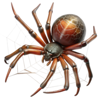 wonderful creative A close-up of a spider spinning a web, intricate details, delicate threads, macro photography genuine png
