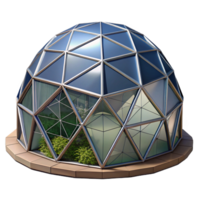 wonderful classic A geodesic dome greenhouse in a desert landscape, futuristic design, contrasting textures authentic png