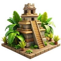 magnificent minimalist Ancient Mayan temple, intricate carvings, lush jungle setting, dappled sunlight, photorealistic, professional png
