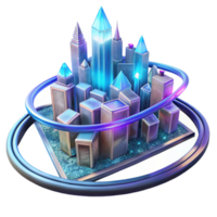 vibrant rustic A futuristic cityscape made of interconnected crystals and neon light trails, illuminated by a pulsating, chromatic glow, Cyberpunk style genuine png