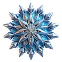 elegant creative A complex, fractal pattern resembling a frozen snowflake, in shades of ice blue and silver, illuminated by a cold, crisp light. Style Art Deco professional png