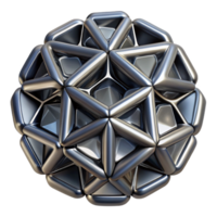 stunning creative Geometric shapes tessellated in a complex, repeating pattern, rendered in matte black and metallic silver, minimalist style high resolution png