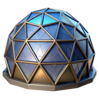 magnificent classic Geodesic dome, triangular panels, futuristic design, desert landscape, science fiction style premium png