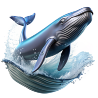 vibrant minimalist A majestic humpback whale breaching the surface of the ocean, water cascading off its massive body, in a awe-inspiring, majestic style high resolution png
