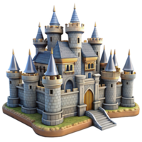 wonderful creative Medieval castle, stone walls and towers, dramatic sky, fantasy art style, highly detailed, high resolution png