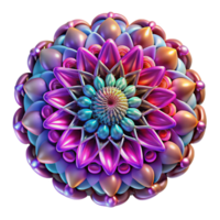 extraordinary minimalist An intricate, mandala-like pattern formed by glowing, multicolored particles, rotating slowly in a dark, cosmic void. Psychedelic art style high quality png