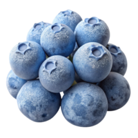 vibrant traditional A cluster of ripe blueberries covered in frost, close-up, with cool, diffused lighting 4K png