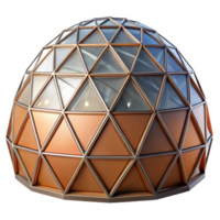 stunning contemporary Geodesic dome, triangular panels, futuristic design, desert landscape, science fiction style high resolution png