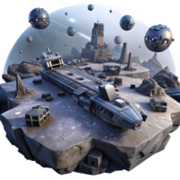 wonderful classic A spaceship graveyard, derelict ships floating in space, eerie and atmospheric, dark science fiction style detailed png