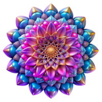 wonderful traditional An intricate, mandala-like pattern formed by glowing, multicolored particles, rotating slowly in a dark, cosmic void. Psychedelic art style genuine png