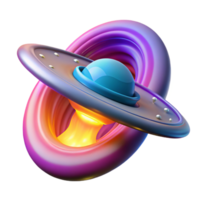 dramatic abstract A spaceship entering a wormhole, swirling colors and distorted space surrounding it, bright light emanating from the wormhole. Abstract style premium png