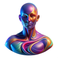 elegant classic Portrait of an abstract human form composed of swirling colors and geometric shapes, lit by an ethereal glow, in an abstract expressionist style original png