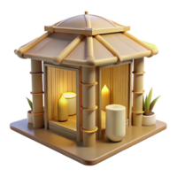 beautiful minimalist Bamboo and paper tea house, soft diffuse lighting, minimalist aesthetic, tranquil atmosphere exclusive png