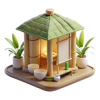 serene abstract Bamboo and paper tea house, soft diffuse lighting, minimalist aesthetic, tranquil atmosphere genuine png