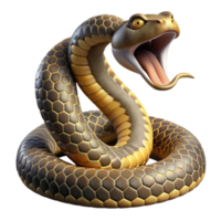 magnificent rustic A coiled rattlesnake mid-strike, detailed scales, dramatic lighting, dynamic action pose professional png
