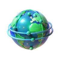 impressive modern A holographic projection of the Earth rotating slowly, intricate data streams flowing across its surface, cool blue and green lighting, futuristic and minimalist style genuine png