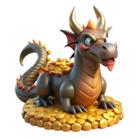 dramatic abstract A fearsome dragon guarding a hoard of gold, its scales gleaming in the torchlight, in a classic, medieval style high resolution png
