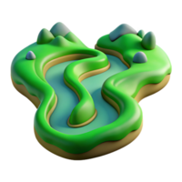 vibrant traditional wonderful artistic A Winding River Snaking Through a Green Val professional detailed png