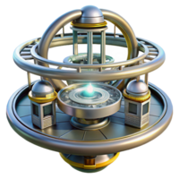 serene artistic serene minimalist A Futuristic Space Station with Rotating R high quality authentic png