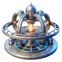 serene vintage magnificent abstract A Futuristic Space Station with Rotating R high quality original png