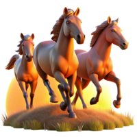 serene rustic elegant abstract A Group of Wild Horses Running Through a F original high resolution png