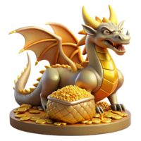 extraordinary creative wonderful abstract A Majestic Dragon Guarding a Hoard of Go authentic high quality png