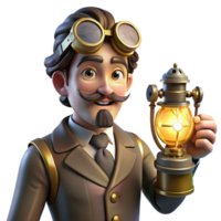 extraordinary modern stunning classic Portrait of a Steampunk Inventor with Gogg professional professional png