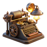 elegant minimalist extraordinary rustic A Steampunk Typewriter Brass Keys and Int detailed detailed png