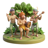 dramatic abstract dramatic contemporary A Group of Satyrs Playing Music in a Fores high quality authentic png